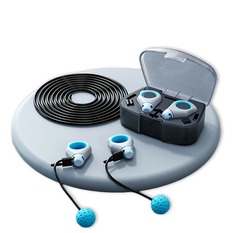 

Mini portable pocket outdoor travel fitness bodybuilding skipping rope steel wire and cordless ball fingertip jump rope with box