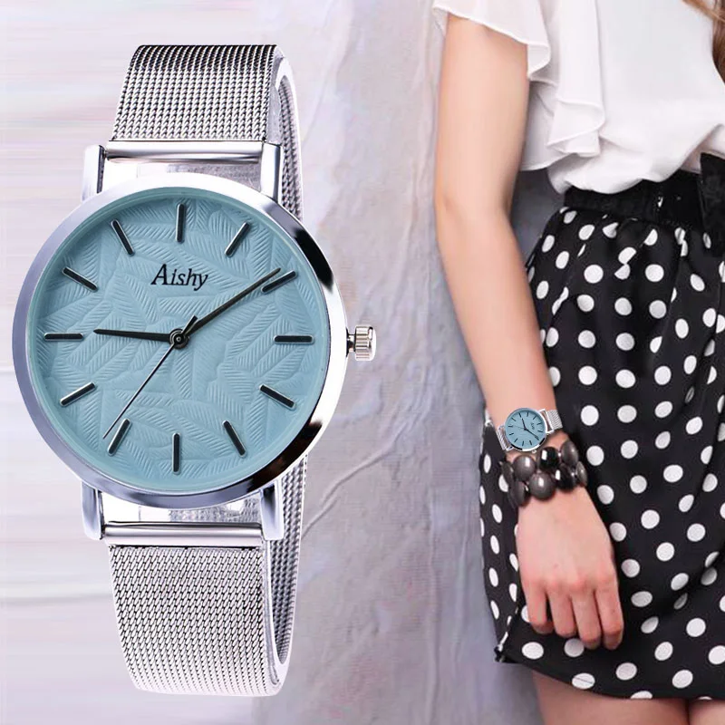 

Aishy High Quality Fashionable Waterproof Ladies Quartz Watch Stainless Steel Strap Casual Ladies Watch femme New ladies' watch