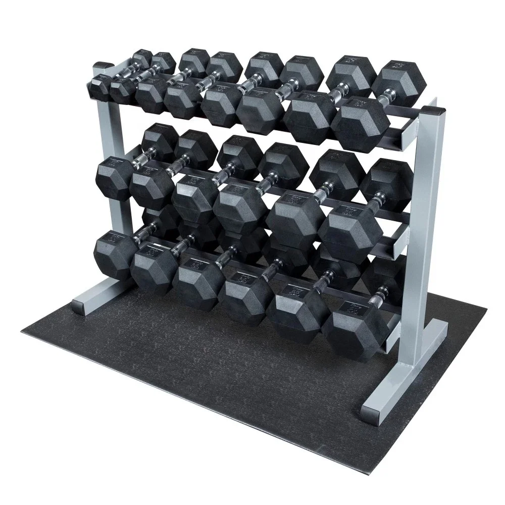

Factory Direct Sale Competitive Price Rubber Hex Dumbbell With Fastest Production Time, Black