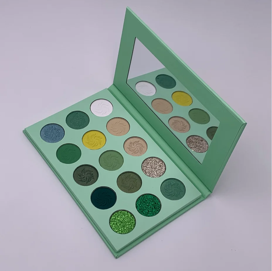 Newest Green Palette Pressed Glitter Crueltyfree Makeup 15 Color