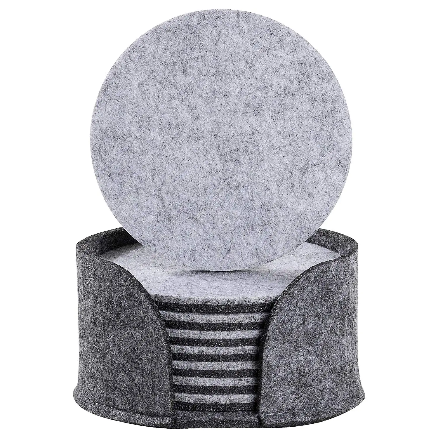 Dark Grey 5mm Thickness Round Coasters Table Coasters 10 Pieces Felt