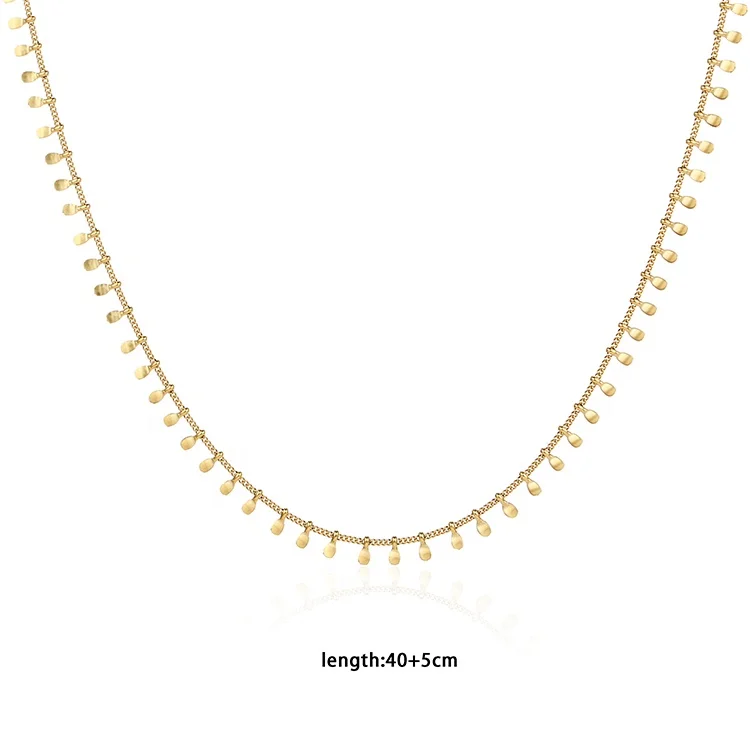 

Rose Gold 14k Gold Necklace Wholesale Seed Dangling Circle Necklace In 14k gold jewelry