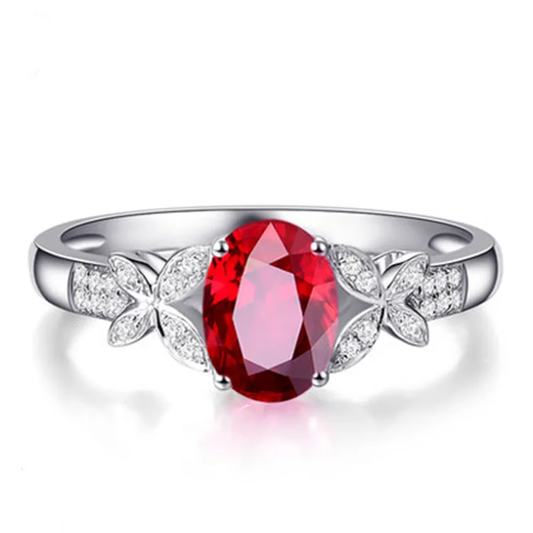 

newest minimalist engagement gemstone diamond jewelry wholesale 18k gold 0.6ct natural pigeon blood red ruby ring