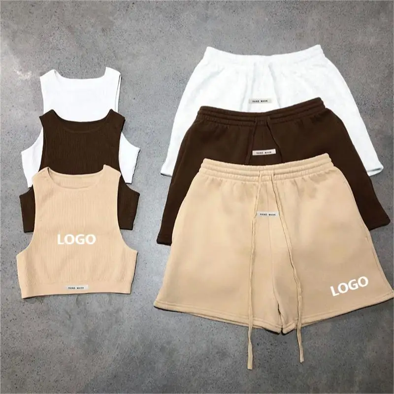 

Summer Outfits 2022 Women 2 Piece Crop Tank Top Bra Short Set Clothing Womens Shorts And Crop Set 2 Piece Short Set For Women, Customized colors