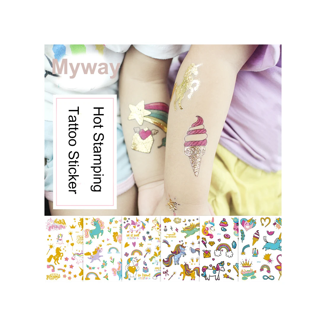 

Custom Cute Cartoon Designs Kids Stickers Die Cut Paper Tatoo Temporary Tattoo Sticker Wholesale