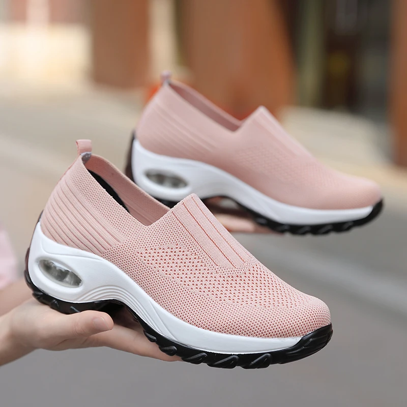 

new women shoes 2021 plus size 42# flying women's shoes casual height increase socks sneaker luxury brand shoes women sneakers