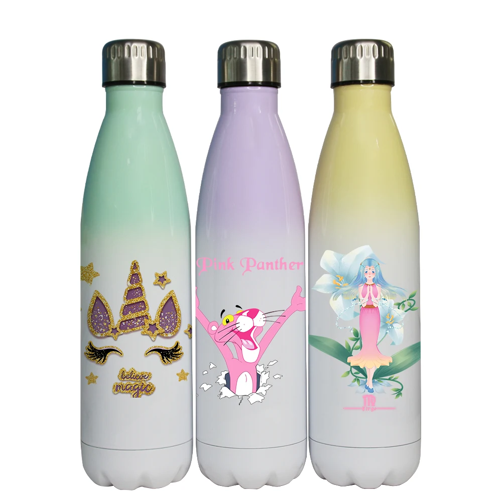 

Heat transfer cup wholesale blank 700ml Hiking Straight Coke bottle camping custom christmas 304 stainless steel thermos cup, White