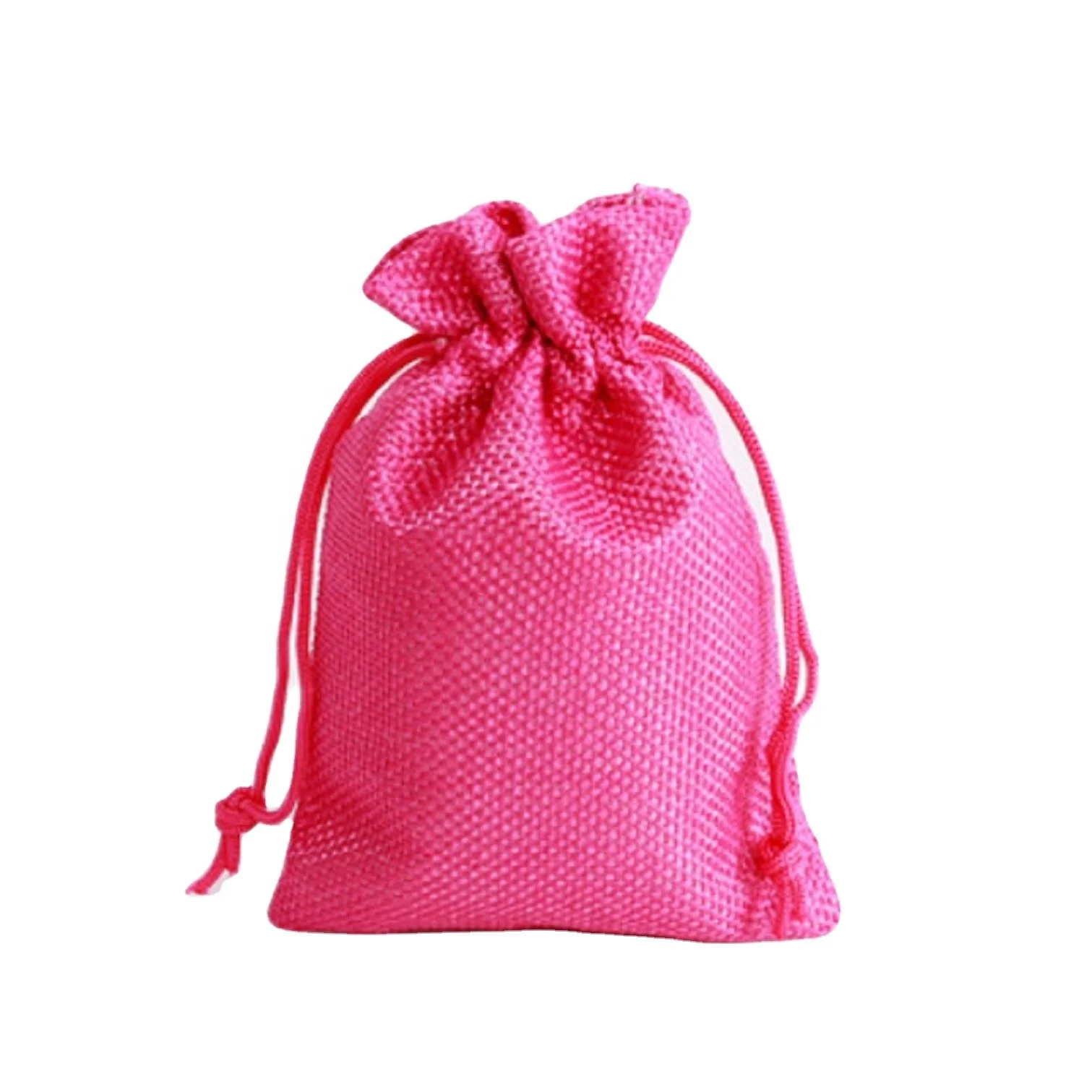 

Amazon Bestsell 2021 Reusable Bags Custom Linen Cotton Gift Bags India With Drawstring Pink, Customized color