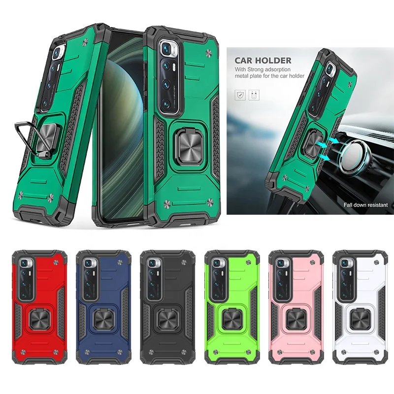

Ring Phone Holder 360 Degree Full Protective Magnet Adsorption Cell Phone Case for Xiaomi Mi 10 Ultra, Black, red, rose gold, silver, army green, blue, green