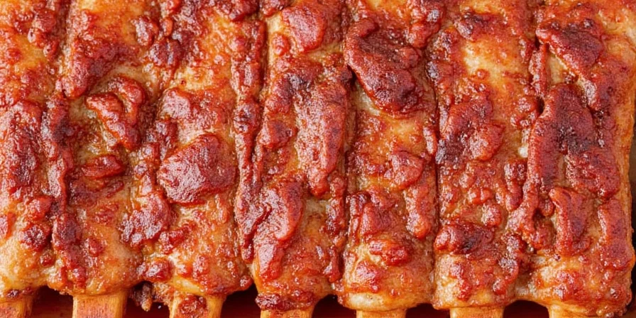 Smoked pork ribs on a platter