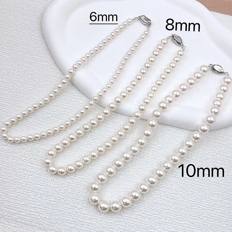 

Y178 Wholesale Collier De Perles 4mm 6mm 8mm 10mm 12mm Clavicle Chain Pearls Beaded Necklace For Women Fashion Jewelry Necklaces