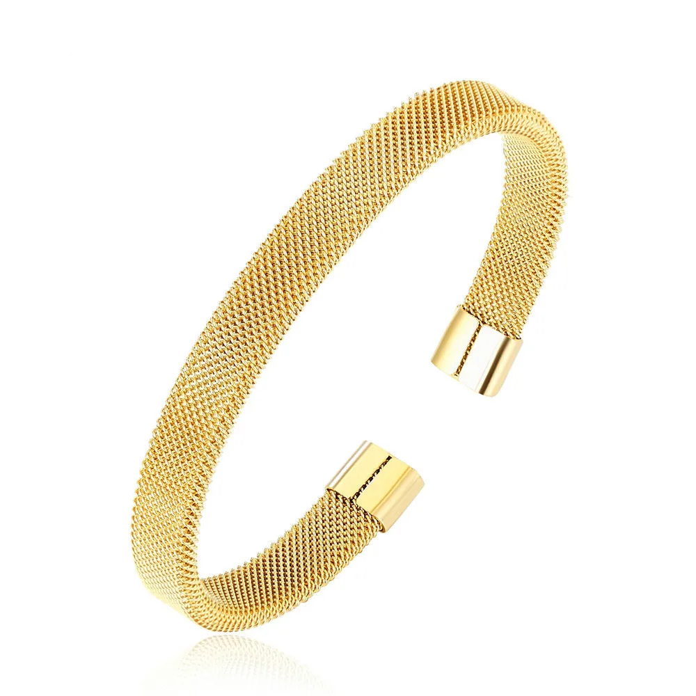 

Fashion Jewelry Gifts Opening Hand-woven Titanium Steel Wire Mesh Bracelet