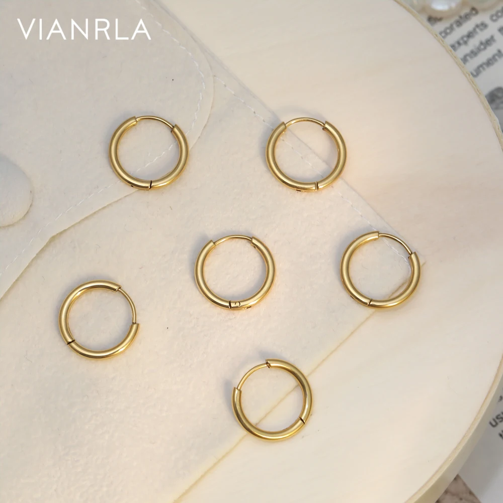 

VIANRLA Stainless Steel 16mm Big Hoop Earrings Simple Design 2023 New Fashion Women Jewelry Gift Drop Shipping