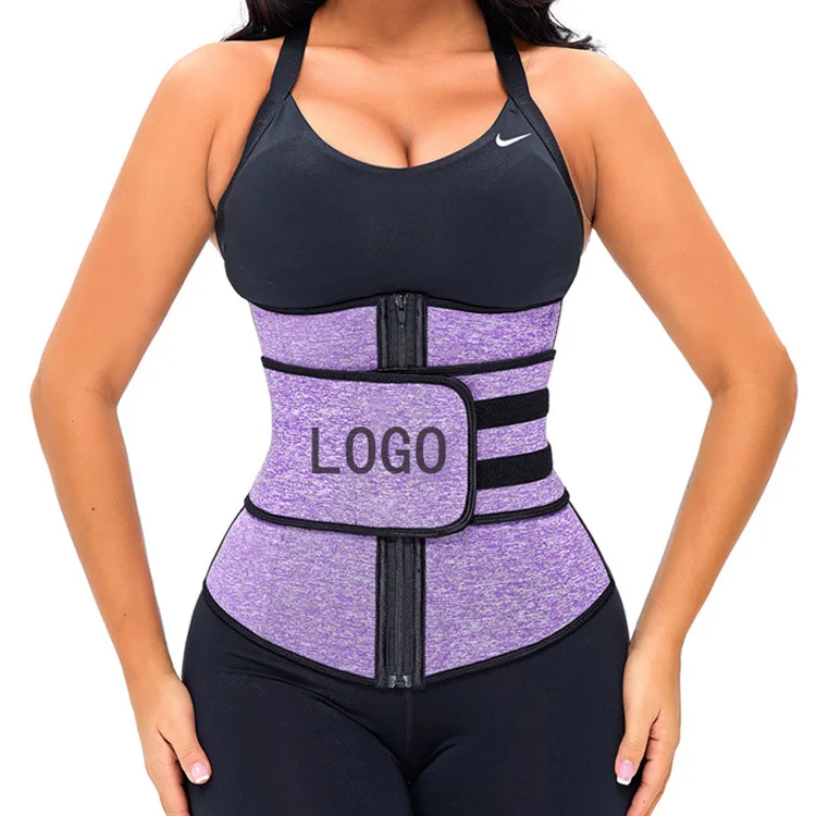 

custom fitness Series Waist Trainer Belt shapewear Double Belts Purple corset Waist Waist slimming trainer