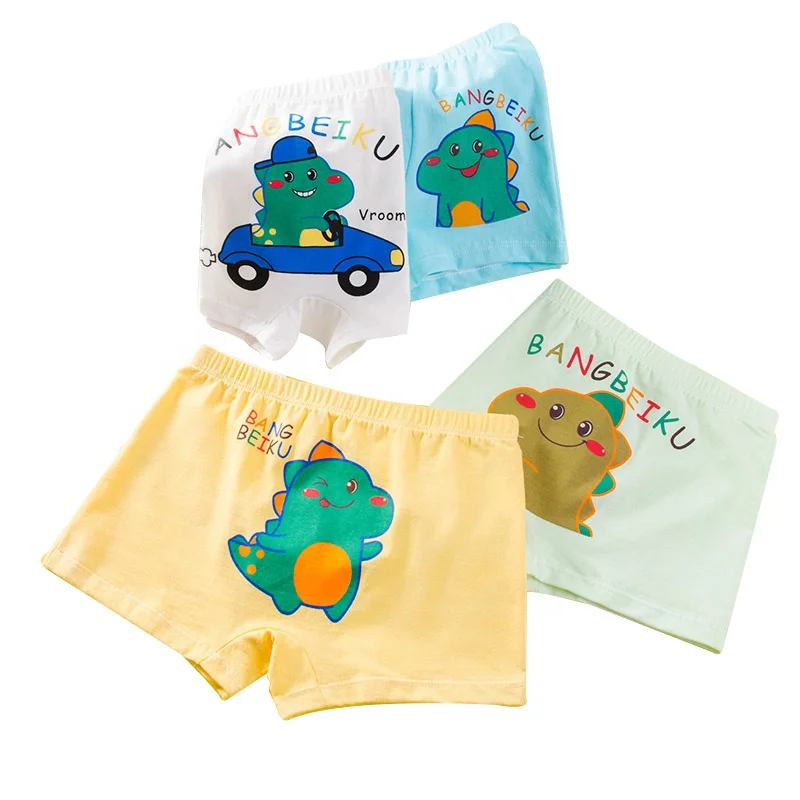 

China Manufacturer Teen Print Pure Cotton Dinosaur Children Boxer Shorts Brief Kids Underwear For Boys