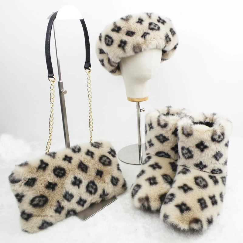 

Factory Direct Wholesale Cheap Fur Boots Women Faux Fur Boots And Headbands Snow Boots, Customized color