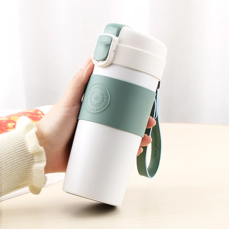 

Creative Trend Portable Coffee Cup Travel High Value Vacuum Flask Bounce Cover 316 Stainless Steel Water Bottle With Rope