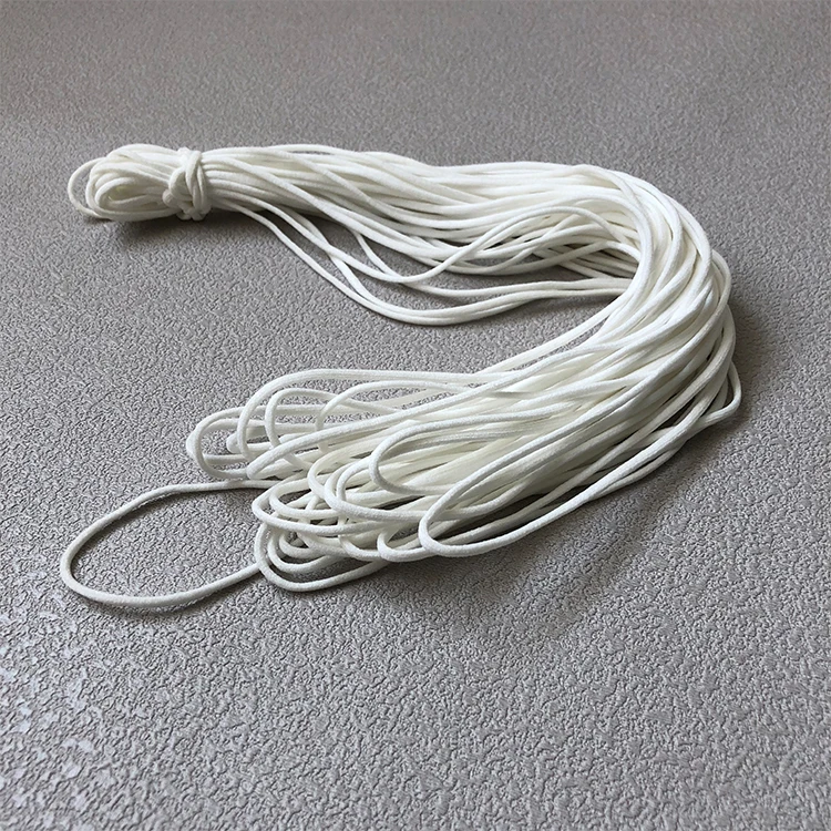 
Wholesale premium quality 3mm round Spandex Nylon Braided elastic earloop for face ma sk 