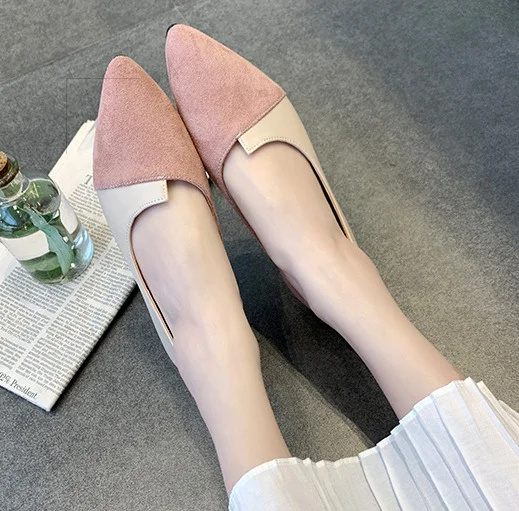 

Korean vintage fashion design woman flat shoes new lovely pointed toe leisure casual ladies shoes