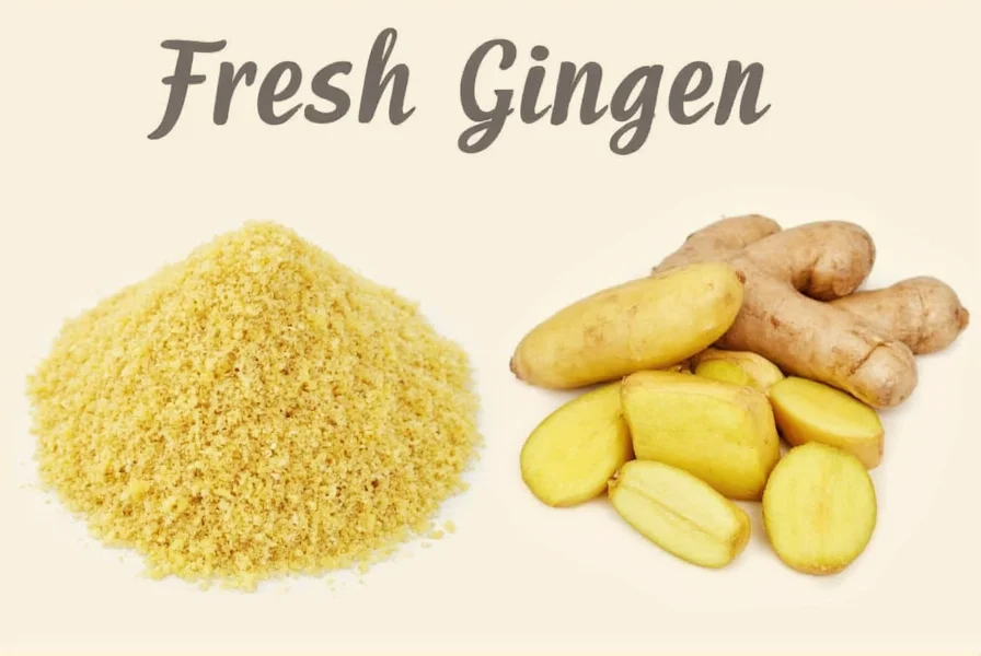 Ginger storage methods showing fresh ginger in vegetable drawer versus ground ginger in spice jar