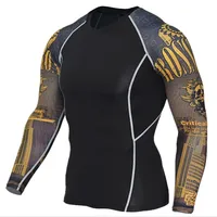 

Wolf 3D Printed T-shirt Compression Men Fitness Running Shirt Breathable Long Sleeve Sport Rashgard Gym Cycling Clothing