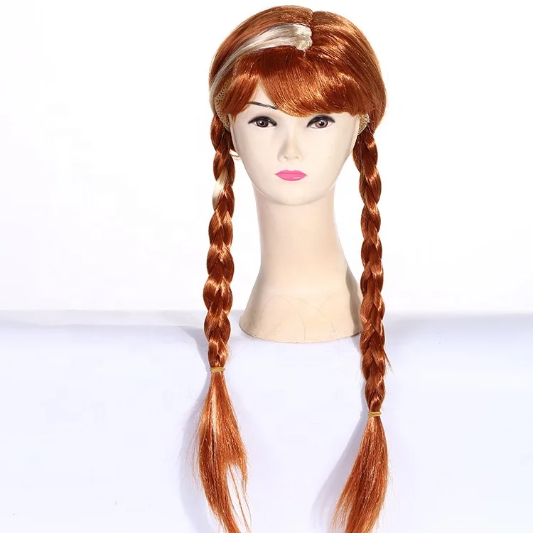 

Cosplay Anna Princess Wig Party Halloween Hair Decoration Costume, Wine red