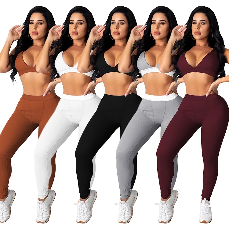 

2021 new women clothing New products wholesale women's clothing jogging wear two piece sexy pants summer