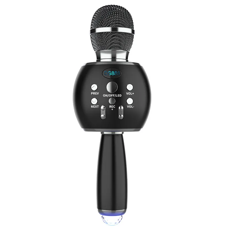 

Live Broadcast Equipment DS888 Built-in Sound Card Double Duet Wireless BT Microphone Karaoke Children K Song Mic