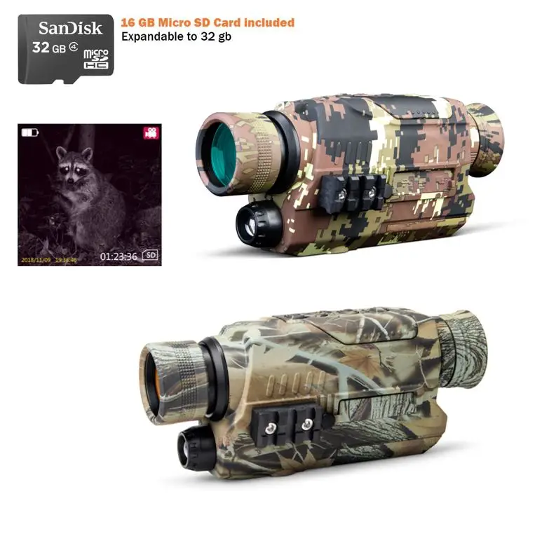 

Wildlife Outdoor Night Vision Mount Scopes IR Video Surveillance Cameras Ultimate Night Vision Monocular, Black, camouflage