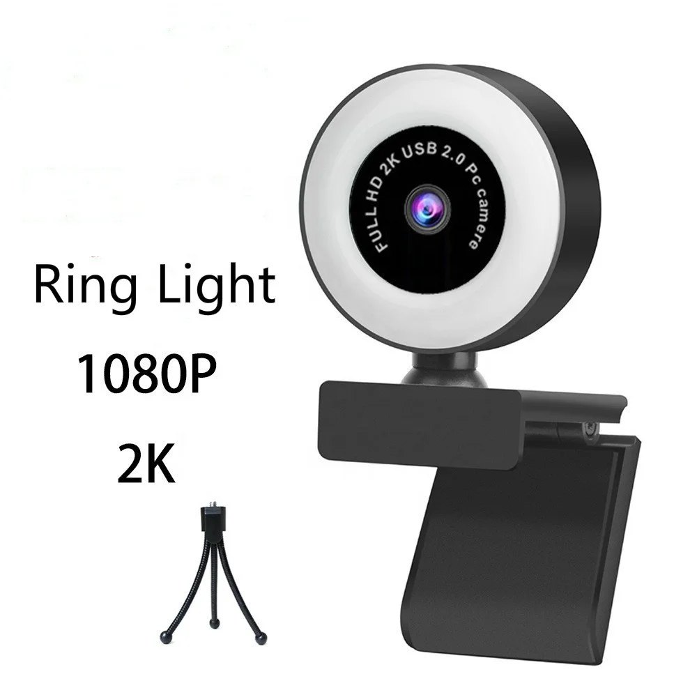 

Autofocus USB 2.0 Full HD Streaming camaras web 1080 Web Cam Camera 1080P Webcams 2K Ring Light Webcam with ring light