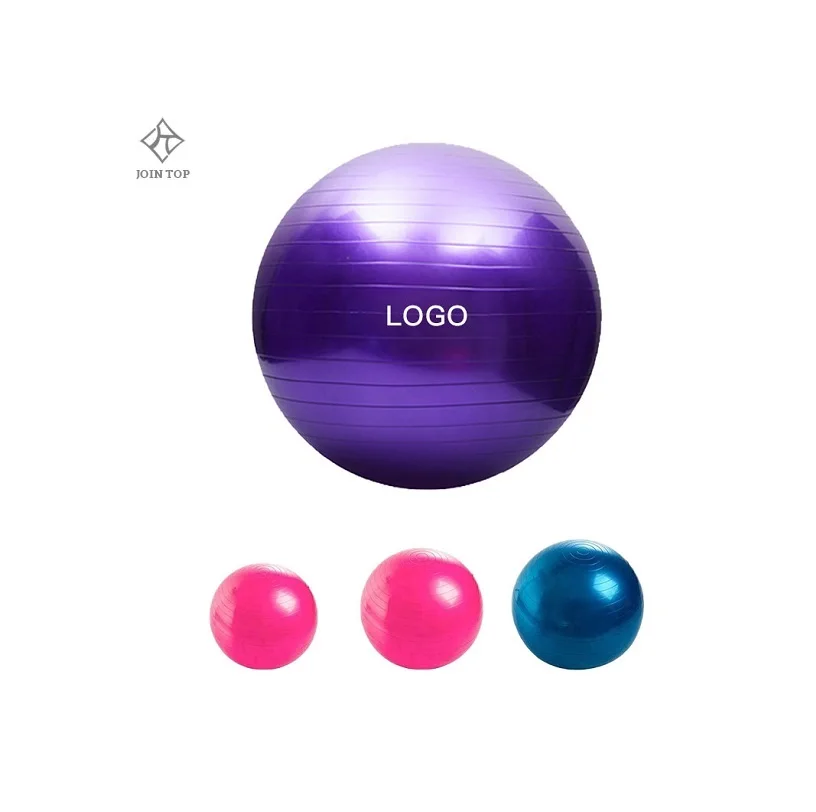 

Jointop durable portable anti-explosion purple PVC yoga exercise balance ball, Stock color or customized