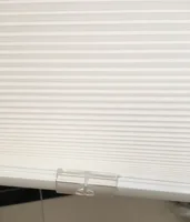 

Cellular Honeycomb Blinds White Single Cell Pleated Shades Cordless Easy Lift Room translucent Inside Outside Mount for Window