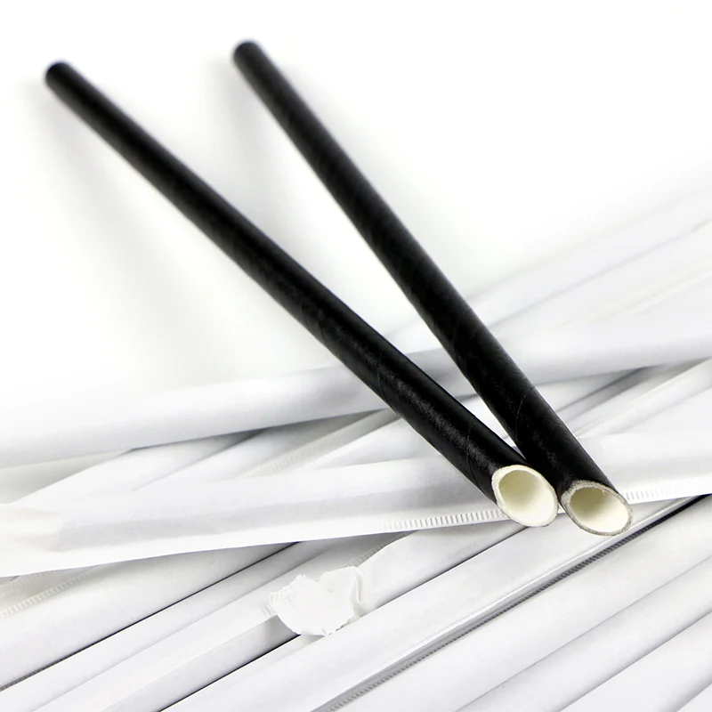 

Bio degradable straws paper straws with pointed tip for bubble tea, Any color is avaiable printing