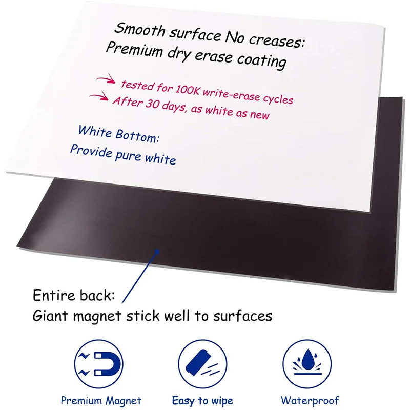 
Amazon Soft Self-Adhesive Magnetic Dry Erase White Board Sheet Kids Sticker White board for Refrigerator 