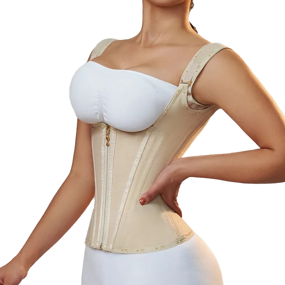 PINSEN 15 Steel Bone Faja Colombian Extreme Girdle Women'S Corset Entrenador De Cintura Latex Waist Trainer Korset Body Shaper