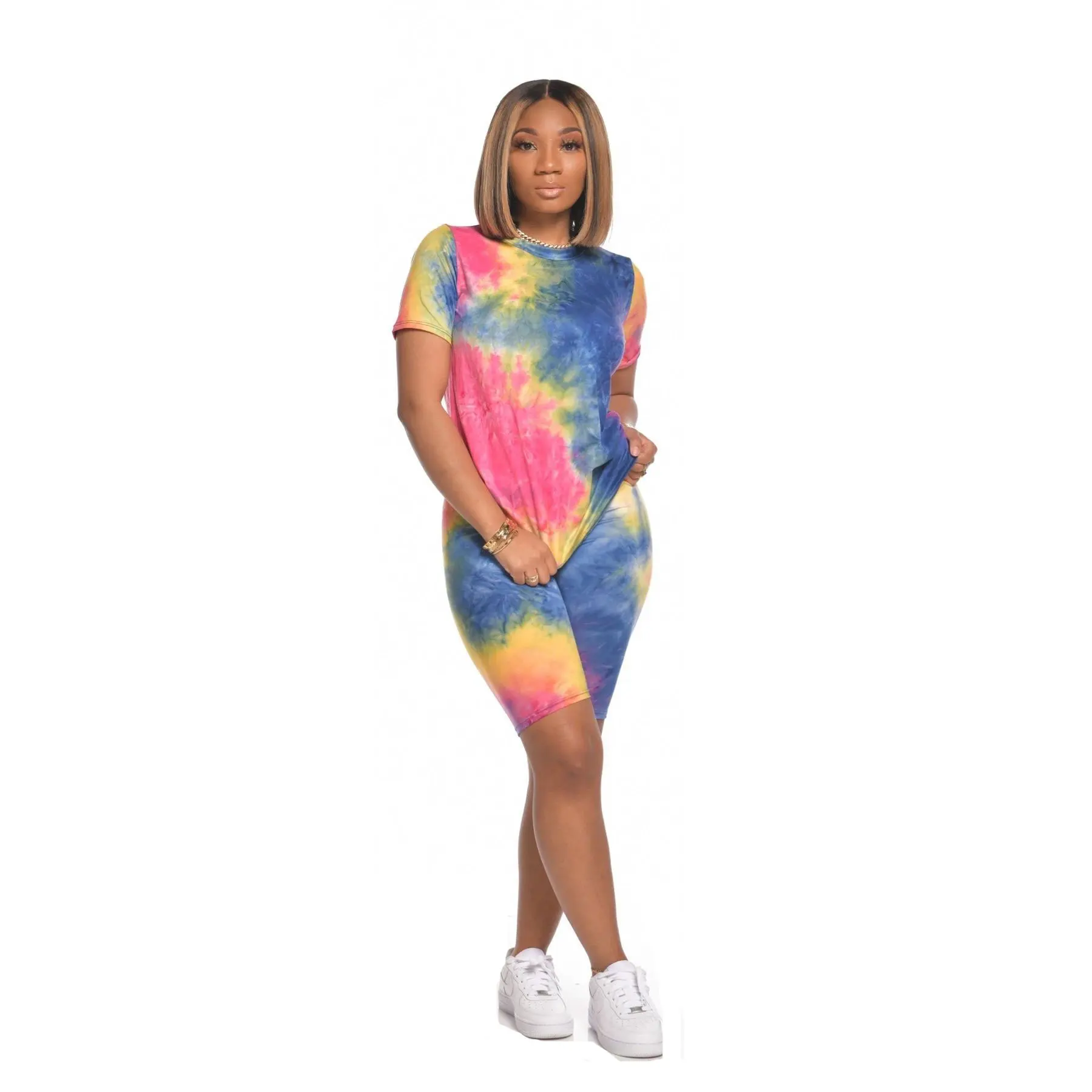 

20411-SW98 two piece set short Tie-dye jumpsuit women sehe fashion, 5 colors