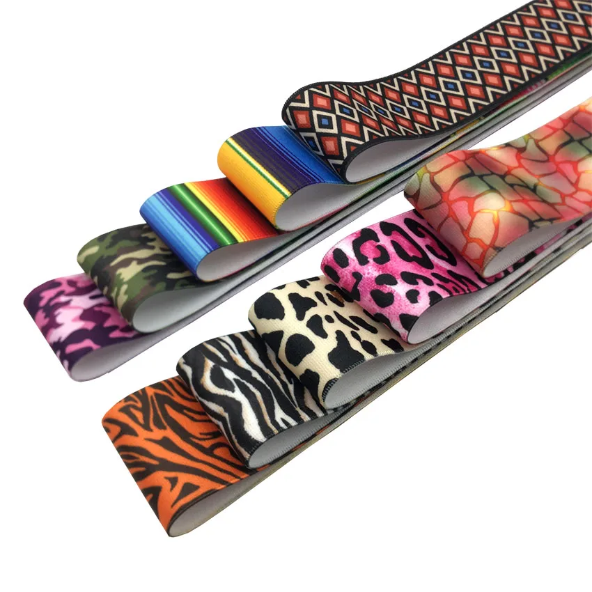

50 Yards 25mm 38mm Leopard Aztec Camouflage Printed Garment Elastic Webbing Waistband Elastic Tape Sewing Accessories Ribbon, 16 colors, as per picture