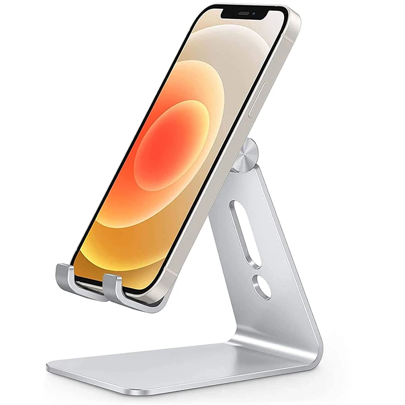 

Table Use Cell Phone Stand Holder Angle Height Adjustable Aluminum Alloy Desktop Mobile Phone Tablet Stand, Black,gold, silver, red