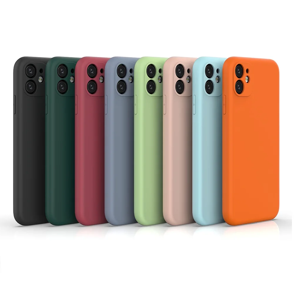 

For iphone 11 silicone case,Slim Solid Color TPU Silicon Rubber Cellphone Case Cover for iPhone 11 Pro Max Fundas, Black, blue, green, red,pink,purple