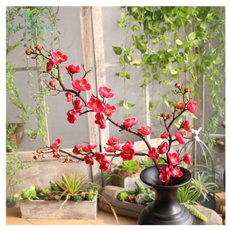 
Chinese Simulation Wholesale Fake Flower Branch Artificial Peach Blossom Decor 