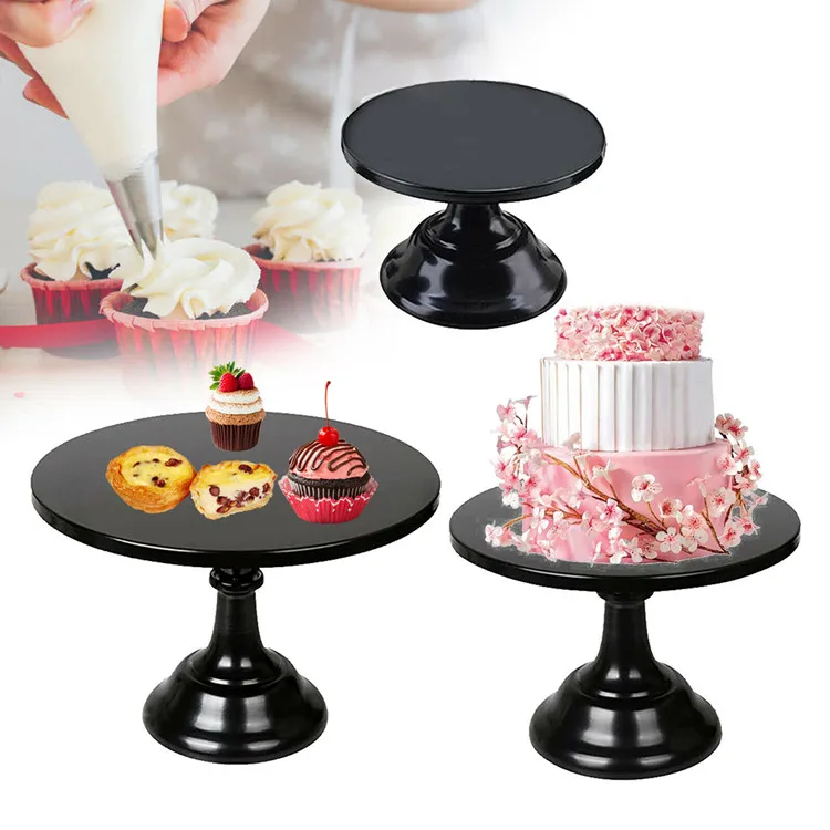 

Restaurant Wedding Party Dessert Cake Display Plate Serving Tray Dish Metal Pink Cake Stands, Customized color