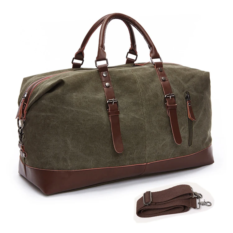 

High-end Large Capacity Weekender Duffel Canvas Travel Bag, Customized