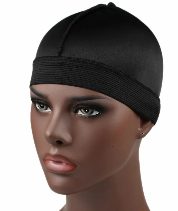

Wide rimmed elastic chemotherapy cap hat spandex silky dome wig caps for making wigs