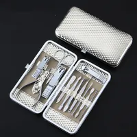 

Stainless Steel Nail Clipper Travel Grooming Kit Nail Tools Manicure Pedicure Set of 12pcs