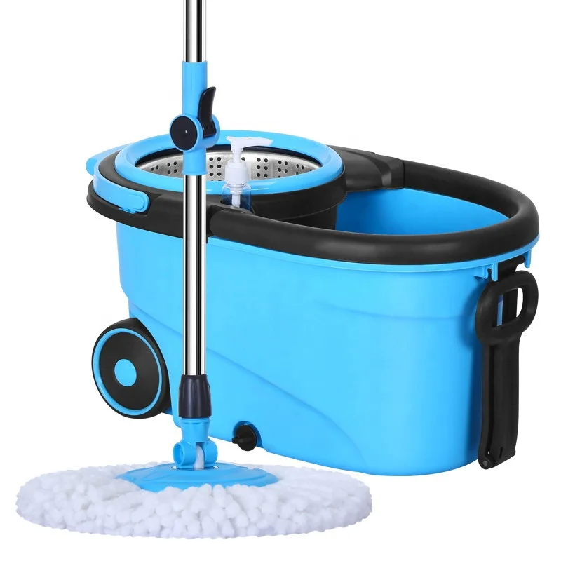 

High quality cleaning microfiber magic movable mop bucket convenient drain ultrafine fiber rotation mop, Customized color