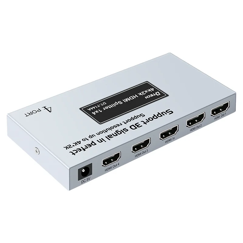 

DTECH HDMI switcher 1x4 5-port 4k 60hz 1 in 4 out video and audio 2.0 HDMI splitter, Grey