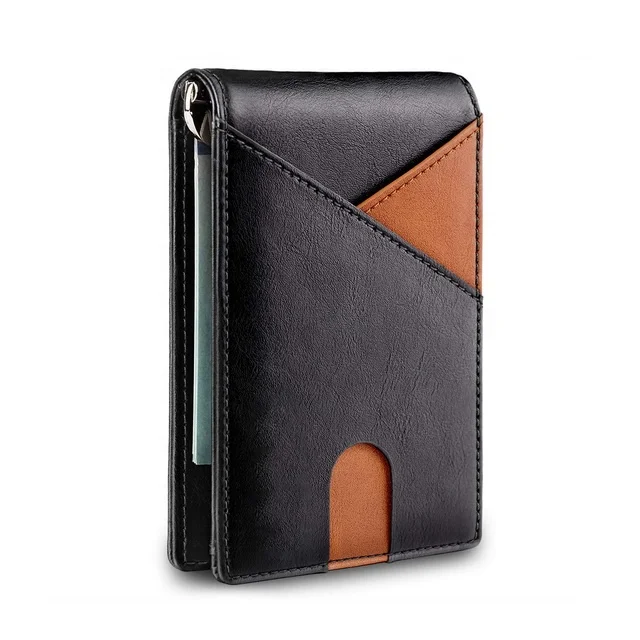 

New fashion men leather wallet designer slim RFID Blocking Bifold wallets