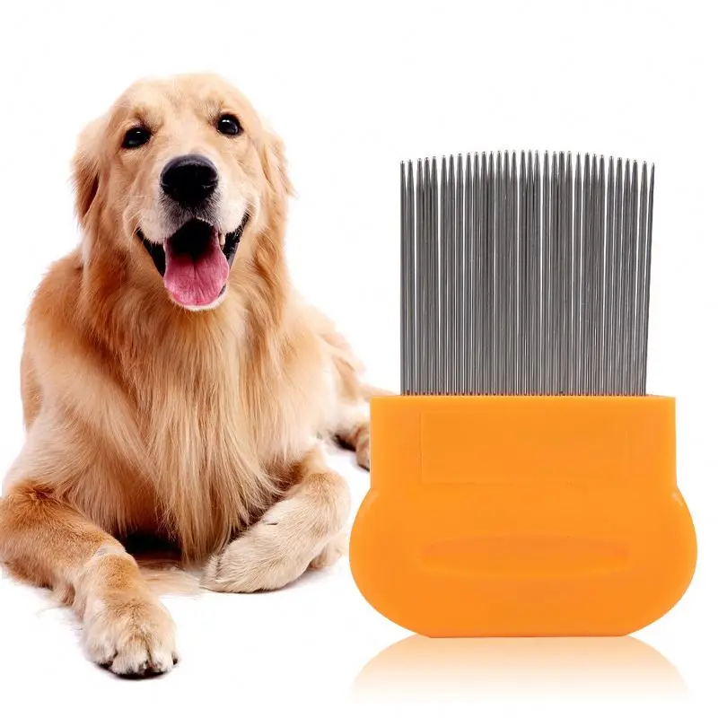 

2021 Pet Grooming Comb Compact Stainless Steel Teeth Pet Dog Hair Remover Combs Anti Lice Comb, Customized color