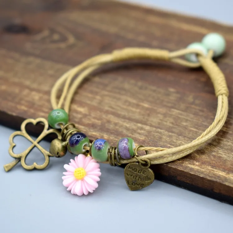 

Free Shipping Bracelets Women Girl Chinese Knit Rope Bracelet Adjustable Cute Lucky Cat Fortune Fashion Jewelry Accessories