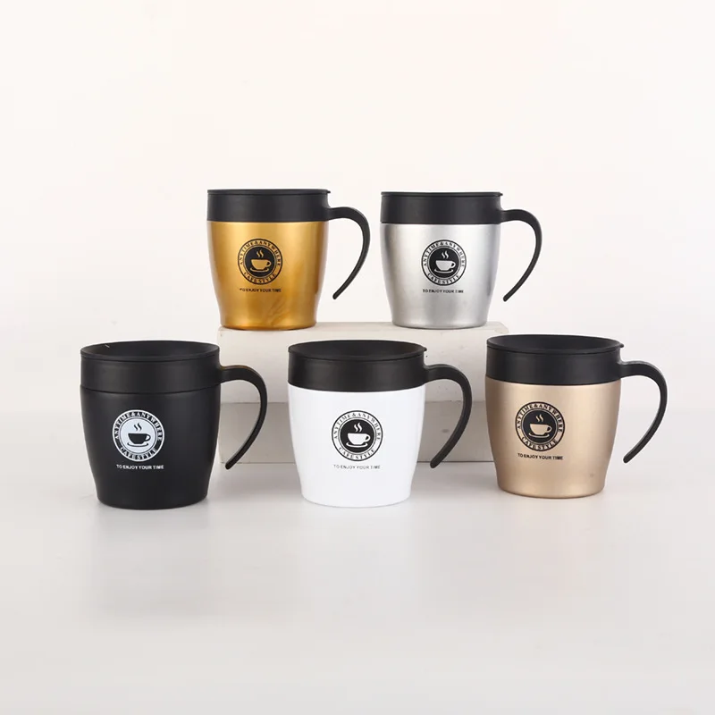 

2021 Hot Sale 350ml/500ml/750ml Double Wall Water Cup Stainless Steel Coffee Cups with Lid and Handle